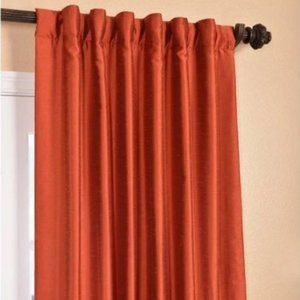 COPY - Orange Yarn Dyed Faux Dupioni Silk Curtain…